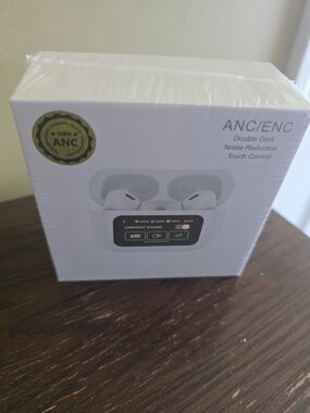 ANC/ENC White Earbud Headphones with Touch Control